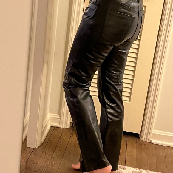 Leather -straight leg jean. Great condition - Picture 3 of 11